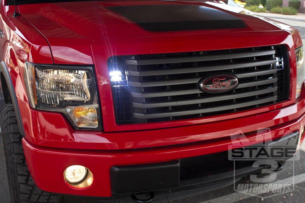 Rigid D Series fog lights installed behind FX4 grille Ford F150 Forum