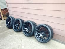 *** FOR SALE *** 20&quot; staggered black wheels for 5 series BMW