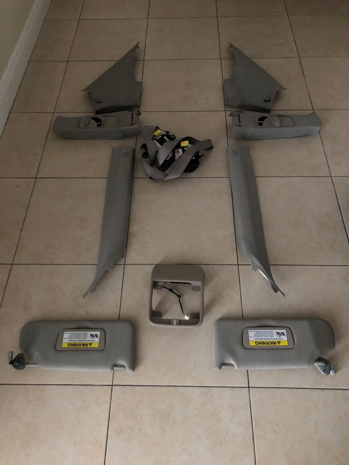 Interior/Upholstery - FS: Gray/Taupe Complete Interior Trim - Plastic Seat Covers - Seatbelts - Used - 2004 to 2008 Acura TL - Miami, FL 33126, United States