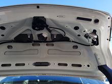 Trunk lid without fabric liner.