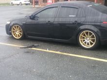 Not a huge fan on the 10 spoke. Miss the 5- 6 spoke look prefer that tbh.. but wanted a more agressive fitment. Passnger rear is partially rolled.