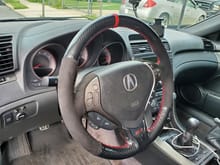 East detailing steering wheel cover carbon/ suede