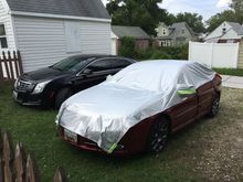 When it was absolutely unavoidable, and this car had to be exposed to the sun, in addition to the inside windshield sunshade, this Sun Bonnet was used to shield all vulnerable surfaces. 