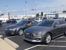 Our new 2020 allroad parked next to the last "new" car we purchased (2008 TL) almost exactly 12 years apart