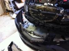 painted mesh grill about to go on