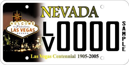 NEVADA WELCOME TO FABULOUS LAS VEGAS CENTENNIAL LICENSE PLATE " LV LOY  6 " NV