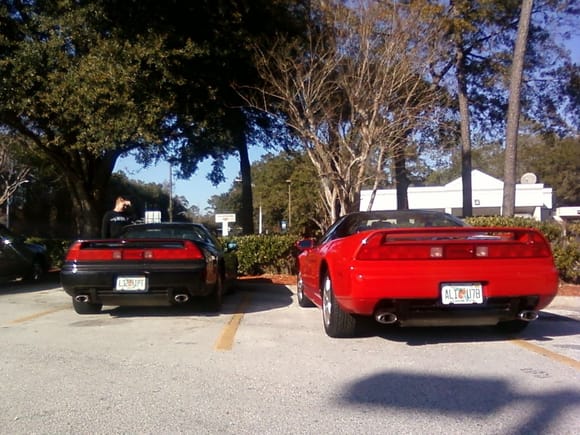 Bosses car next to buddies Black NSX