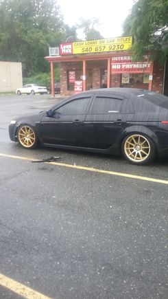 Not a huge fan on the 10 spoke. Miss the 5- 6 spoke look prefer that tbh.. but wanted a more agressive fitment. Passnger rear is partially rolled.