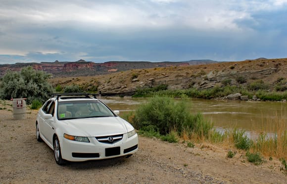 Parked next to the Colorado River in Fruita, CO.