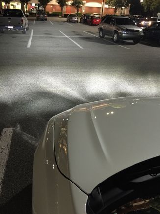 Fog lights on.