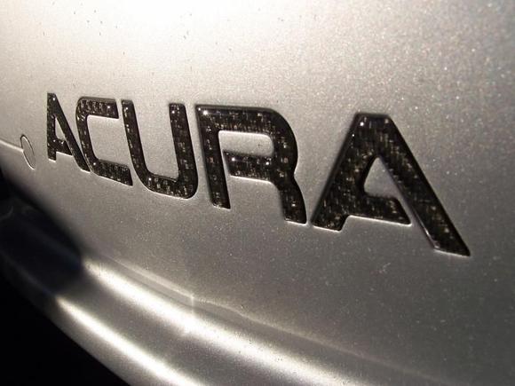 Carbon Fiber ACURA nose logo.