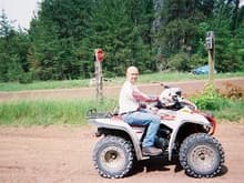 Me on my 95 Wolverine at the trail head of the Battleaxe Trail, Iron River,WI,  2004