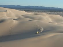 A picture above the dunes from a powered parachute.