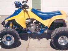 Here is my first race quad, its an 85 lt-250r with a fmf pipe.  It was fast and fun, but had to go due to finacial reasons.