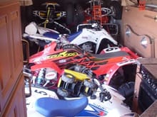 An inside shot of the bikes packed like sardines ready for the trip to the dunes.                                                                                                                       