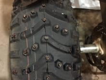 new rear studded tires installed today