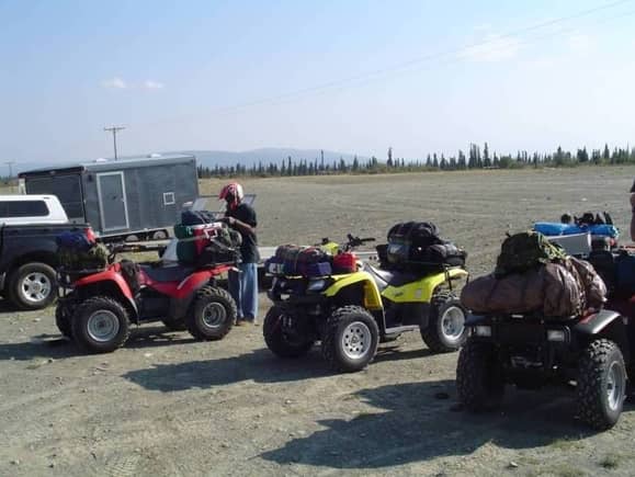 Got the ATVs packed to the max and am heading into the mountains of Alaska to camp and fish.  Just another day in wonderful Alaska.