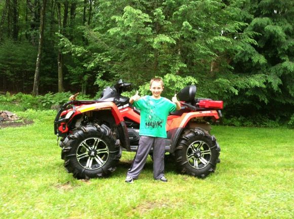 my 8 yo aaron excited about going for a ride :)