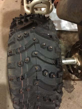 new rear studded tires installed today