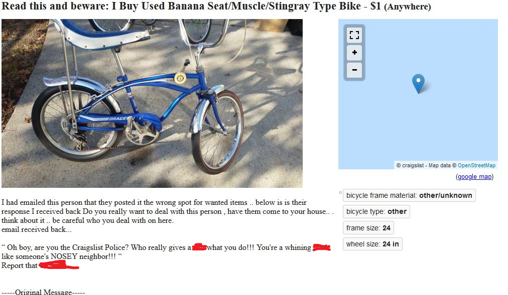 banana seat bikes for sale craigslist