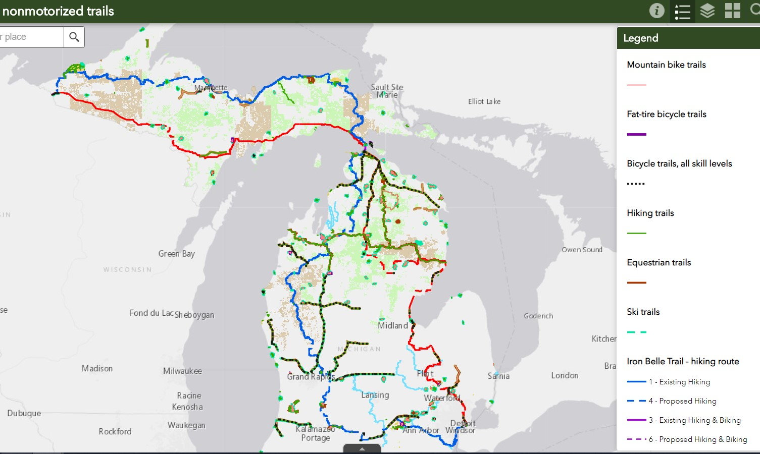 MI Trail Map