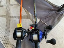 Lews on the left Daiwa on the right. I have as many fishing reels and rods as women have shoes lol. 