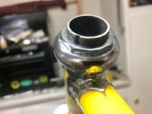 Head tube has a slot rather than a flat spot
