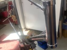 Preview of removing paint from a campania professional  I am lacing new wheels   It’s a long story but the person I bought it from gave up as he tried to put 700c wheels on it and the brakes didn’t line up  so he gave up and sold it 