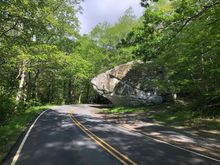 Always loved this boulder hanging over the road