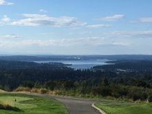 Seattle skyline far left, Bellevue skyline on right.  And if you have a big screen, direct center of Lake Washington a few buildings = UW District, university and more.
Miscellaneous back street in Issaquah.
