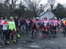 His cycling club before the start.