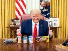 What a great use of Presidential influence.
"I defeated China and became a Beaner from behind this desk."  