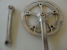 This is a set of matched Crank arms and rings.  Asking price is $120 shipped to lower 48 by USPS.   Some minor wear as it came to me from a seller who downsized his collection.