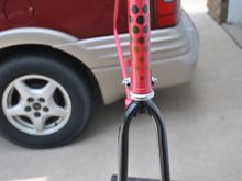 I thought I had a nice looking Tange chrome fork I thought I might swap in but I can't find it.  