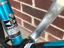 Easton E9 bonded to an aluminum headlug and a cromoly rear triangle.  