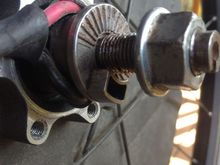 peg aligned with dropout opening