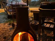 Cool mist chiminea under a shelter it could be worse. 