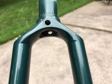 Sloped crown with front needing long reach caliper for a 27” wheel
