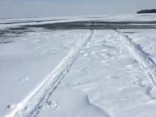 Heading back. Ice thick enough for vehicles.