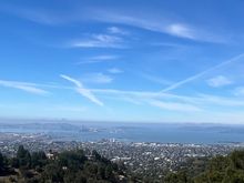 .
About to cross over the ridge of the Berkeley/East Bay Hills, here is a view looking inland to the southeast.