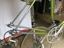 Missing the rear wheel, different derailler. 
