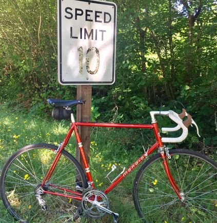 The cockpit really fits.  Selle Anatomica, Cinelli bars/stem, delta’s.  Easy to the drops, and room to stretch.