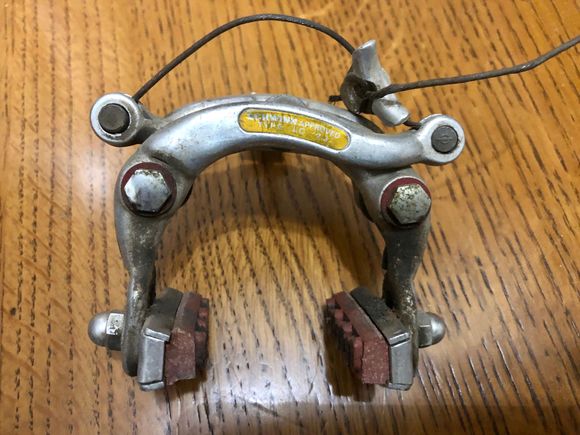 Kinda grungy front caliper "Schwinn Approved"...
