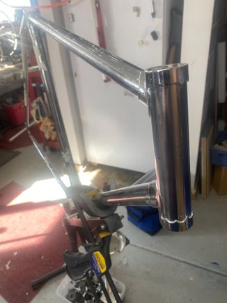 Preview of removing paint from a campania professional  I am lacing new wheels   It’s a long story but the person I bought it from gave up as he tried to put 700c wheels on it and the brakes didn’t line up  so he gave up and sold it 