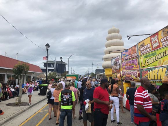 The huge crowd at the Seafood Festival in Morehead City.