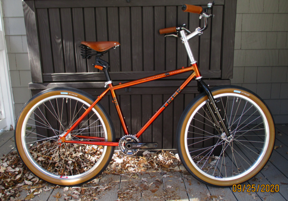 1996 Trek 970 ZX with fork, wheels, saddle.  Still have to add derailleurs, brakes, cabling.