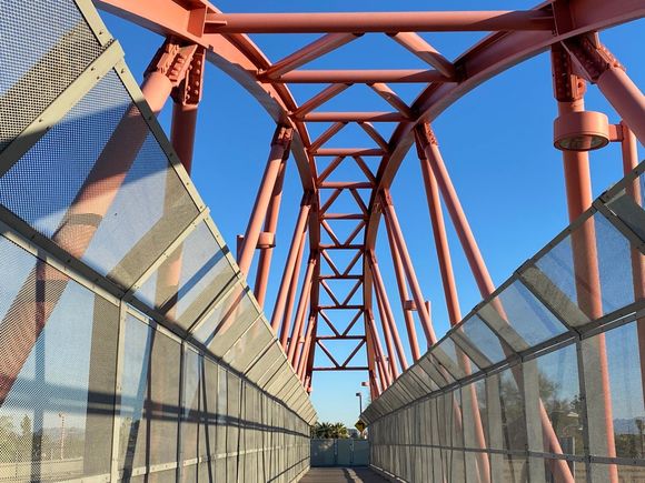 Bike bridge arches over the Superstition Freeway