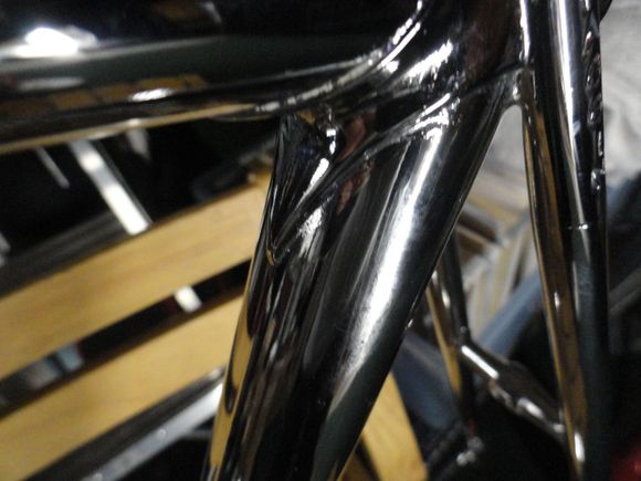 Seat tube and note how clean the braze work is, characteristic of the home frame makers doing the torch work.