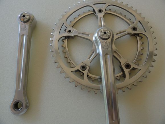 This is a set of matched Crank arms and rings.  Asking price is $120 shipped to lower 48 by USPS.   Some minor wear as it came to me from a seller who downsized his collection.