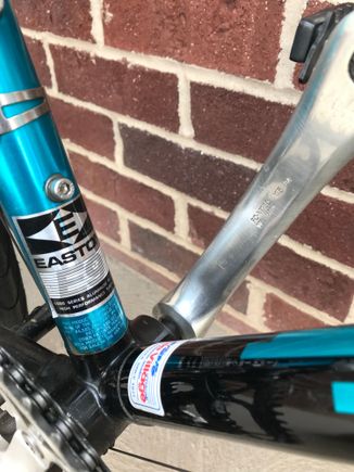 Easton E9 bonded to an aluminum headlug and a cromoly rear triangle.  